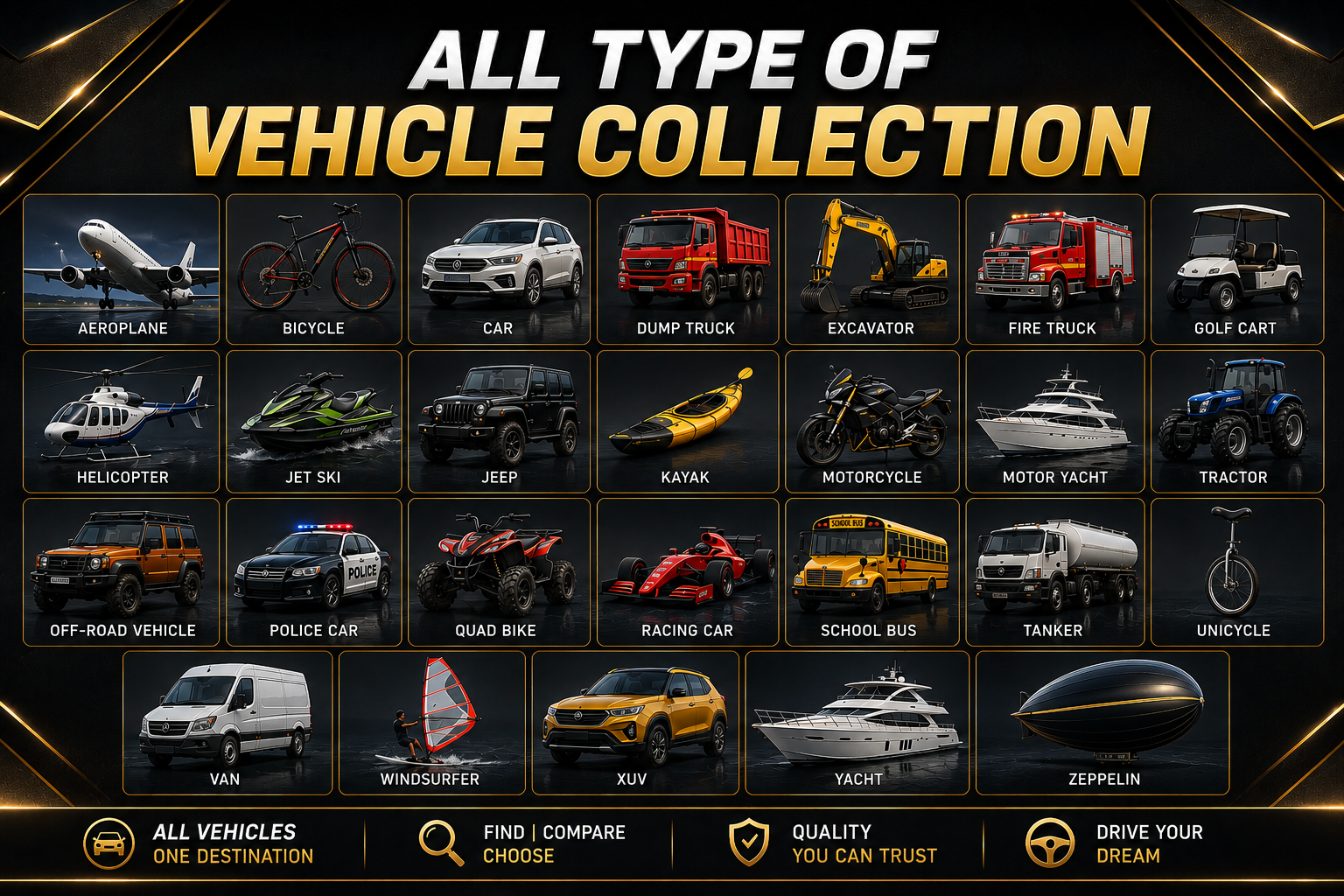 All Types of Vehicle Collection
